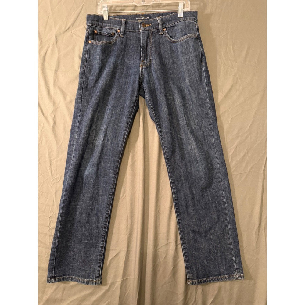 Lucky Brand 221 Straight Leg Jeans Mens 32x30 Blue Dark Wash Denim